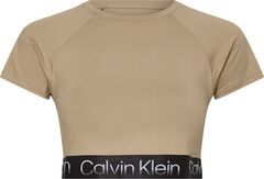 Женская теннисная футболка Calvin Klein WO SS Croped T-shirt - aluminum