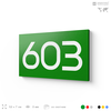 Номер на дверь 603, табличка на дверь для офиса, квартиры, кабинета, аудитории, склада, зеленая 120х70 мм, Айдентика Технолоджи