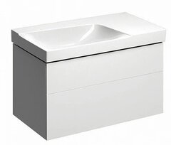 Шкафчик для раковины Geberit Xeno² с полкой, с двумя выдвижными ящиками: B=88см, H=53см, T=46.2см, Белый / Высокоглянцевое покрытие фото