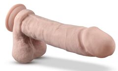 Телесный вибратор-реалистик Dr. Beckham 7.5 Inch Thumping Dildo with Remote Control - 19 см. - 