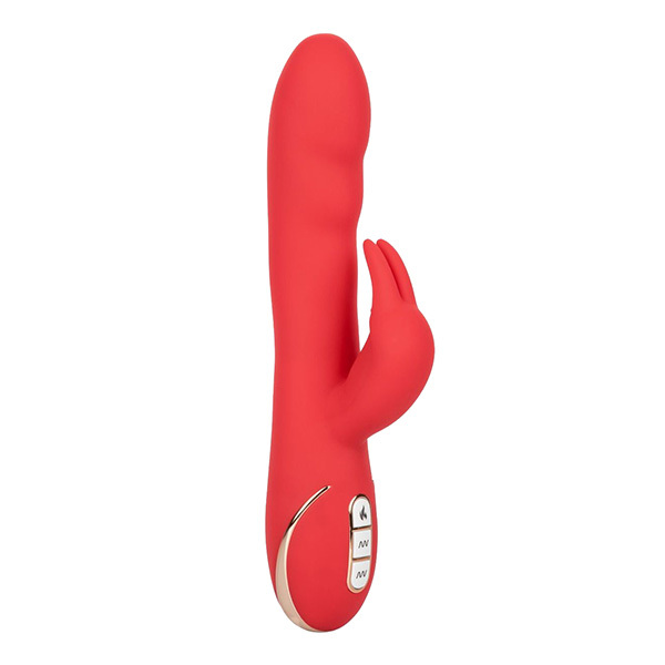 Красный вибромассажер-кролик 21,5см с функцией нагрева California Exotic Novelties Heated Silicone Ultra-Soft Rabbit SE-0609-50-3