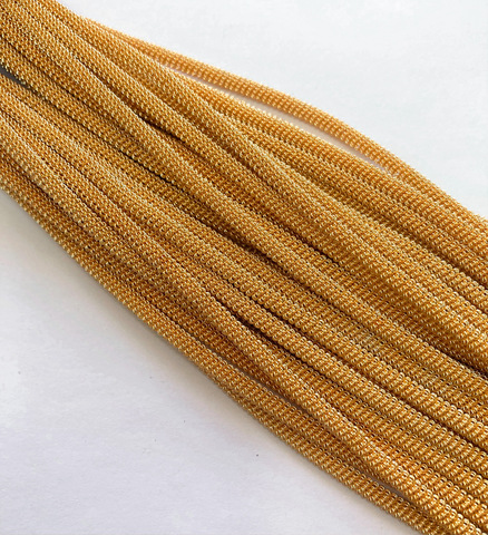 Канительный шнур, цвет золото, 3 мм, 5 грамм