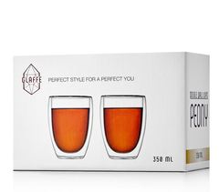 Стеклянный стакан с двойными стенками "Ландыш" 2 штуки, 350 мл