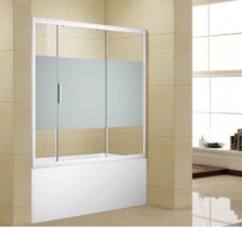 Aquanet 243612 AE10-B-160H150U-CP Aquanet Practic, шторка для ванны 1600мм, хром, полоска, 6мм (243612)