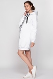 Утепленное платье-туника для беременных и кормящих 11384 белый