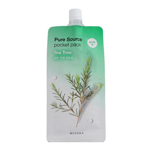 Missha Pure Source Pocket Pack Tea Tree - Компактная маска для лица с экстрактом чайного дерева