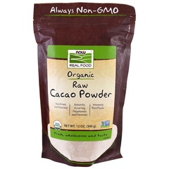 Now Foods, Real Food, органический сырой какао-порошок, 340 г (12 унций)