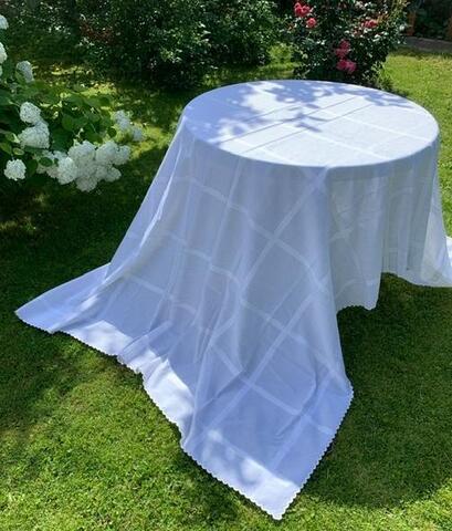 Скатерть 180x270 и 12 салфеток Palombella Rio Lurex белые