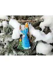 Деревянная игрушка на елку. Художник Владимир Зарубин. Снегурочка