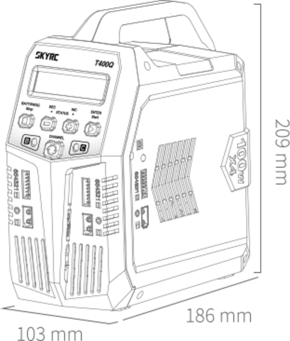 Зарядное устройство SkyRc T400Q 100W x4 12A 1-6S