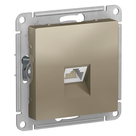 Розетка компьютерная разъём RJ 45 6 кат. Цвет Шампань. Schneider Electric AtlasDesign. ATN000586