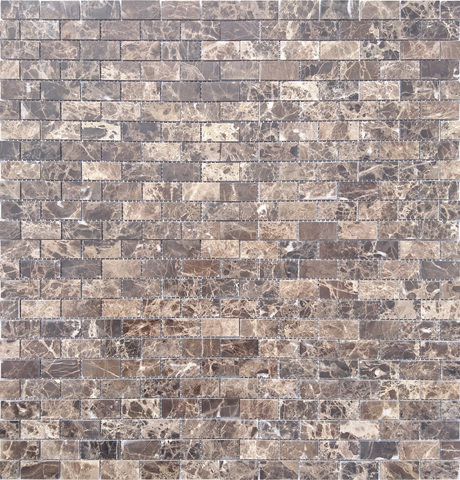 Мозаика LeeDo Caramelle: Pietrine - Emperador Dark полированная 29,8x29,8x0,4 см (чип 23x48x4 мм)