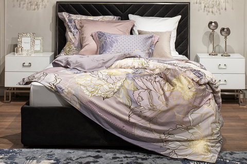 Пододеяльник 210х230 Garda Decor Пионы серый