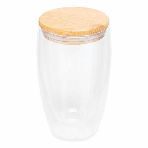 Стакан с двойными стенками BAMBOO ART L, термостойкий, объем ок. 450 ml