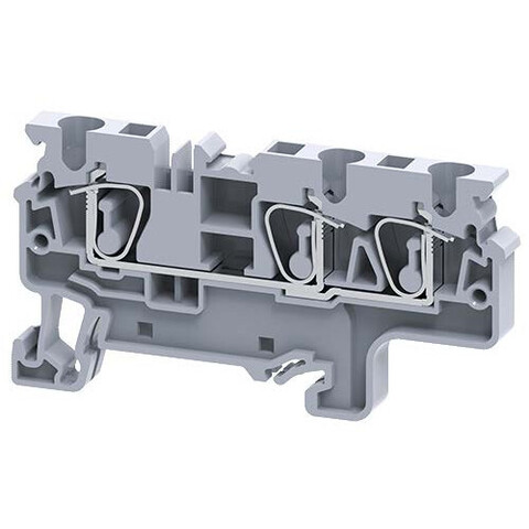 Трехрядная клемма серии CX с пружинными зажимами проводника до 4 мм.кв. 32A/1000V