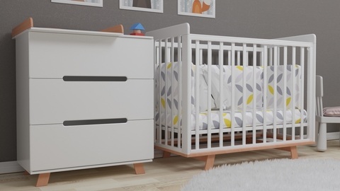 Комод Anniken Lux 800/3 МДФ цвет белый/бук