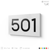 Номер на дверь 501, табличка на дверь для офиса, квартиры, кабинета, аудитории, склада, белая 120х70 мм, Айдентика Технолоджи
