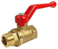 Кран шаровой латунный ВР/НР рычаг никель Ру40