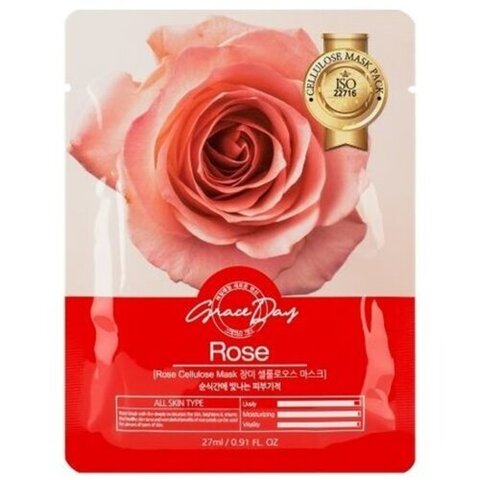 GRACE DAY Тканевая маска для лица с экстрактом Розы TRADITIONAL ORIENTAL MASK SHEET ROSE, 22гр