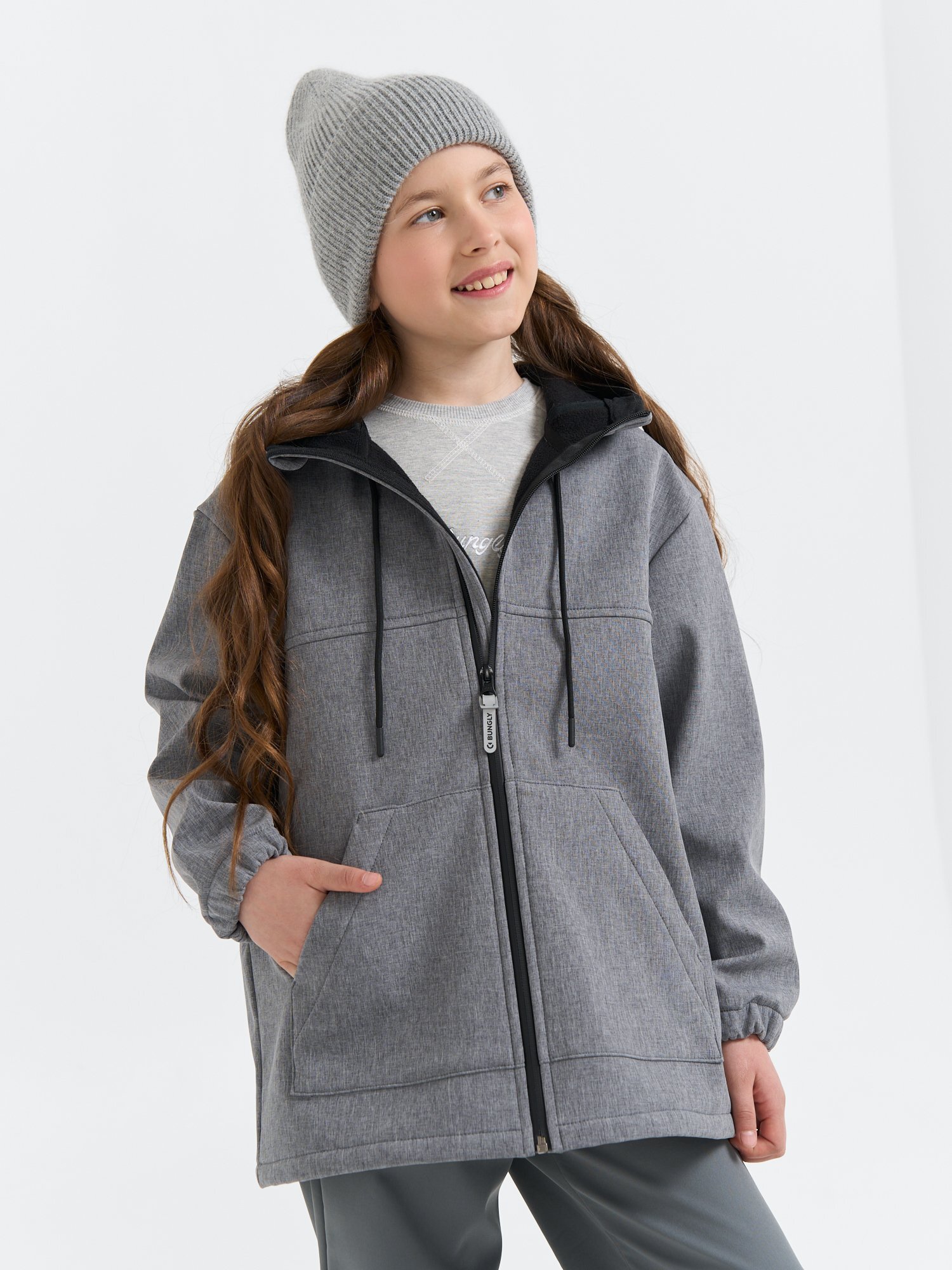 куртка softshell демисезонная "серый меланж" 7+ в интернет магазине