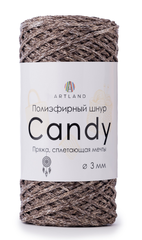 Полиэфирный шнур Candy 3 мм, 200 гр, 100м, т. бежевый микс