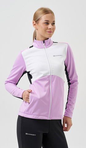 Тренировочная куртка Nordski Advance White/Orchid/Black W женская