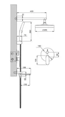 Душевая система BELZ B80713 встраеваемая, латунь, хром