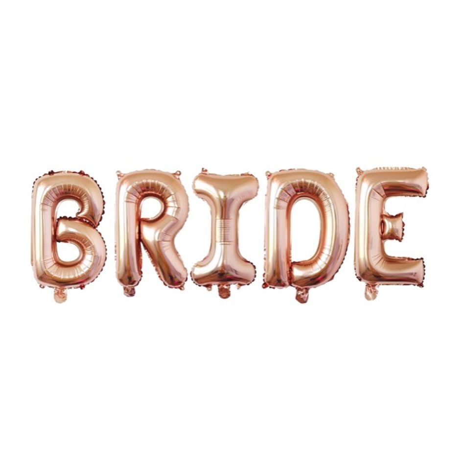 К Надпись, BRIDE (Невеста), Розовое золото, 32''/81 см