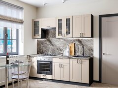 Прямая модульная кухня Лофт-01 Cream Silk - Graphite 2140*2200*600