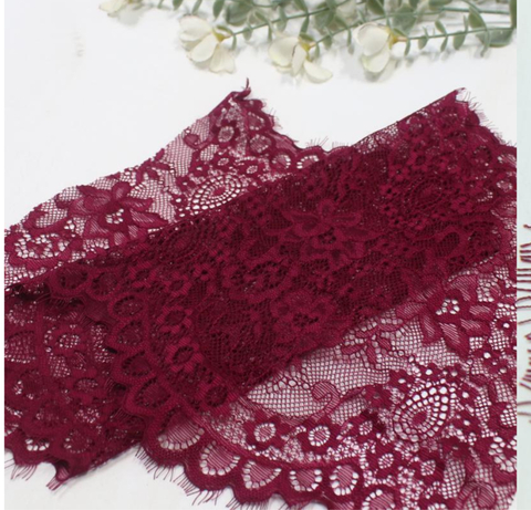 Кружево эластичное бордо 22 см