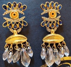 Серьги длинные Schiaparelli с подвесками кристаллами