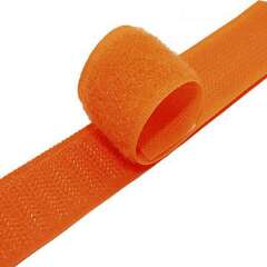 Велкро/липучка комплект, ш. 2,5 см, оранжевый неон