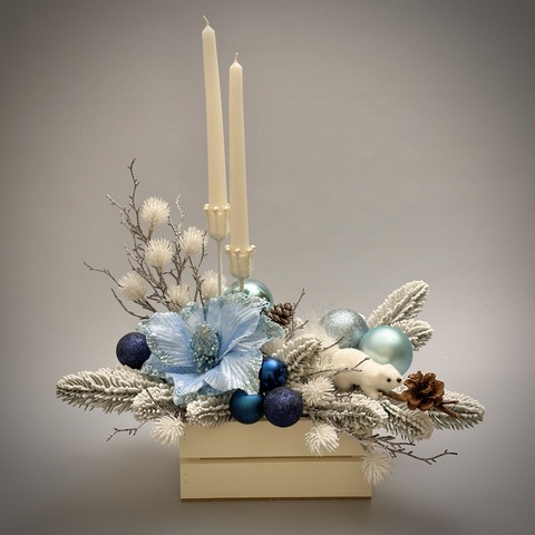 «Снежная сказка» - новогодняя композиция со свечами