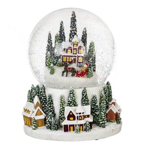 Фигурка декоративная "Рождество" в стекл шаре (свет, муз, вьюга, 3хAAA), D 15 см, L13 W14 H16 см
