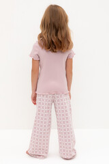 пижама  для девочки  К 1636/розовый лед,морская клетка