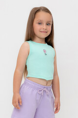 майка-топ  для девочки  КР 302694/зеленый ручей к541
