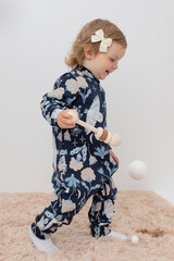 комбинезон  для девочки  КР 6483/индиго,волшебные совы к419