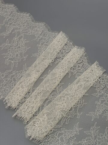 Кружево шантильи темная шампань неэластичное ширина 22 см длина 1.45 м