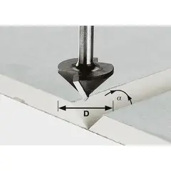 Фреза для выборки V- образного паза в листах гипсокартона HW S8 D32/90° FESTOOL 491001