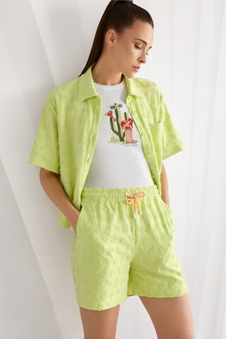 Marc Cain Sports Топ трикотажный из хлопкового джинсы с кактусом