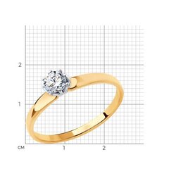 018493 - Помолвочное кольцо из золота с фианитом