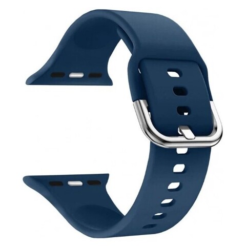 Силиконовый ремешок с железной застежкой 38 мм / 40 мм / 41 мм для Apple Watch (Синий)