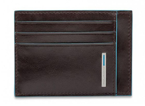 Чехол для кредитных карт Piquadro Blue Square, коричневый, кожа натуральная (PP2762B2R/MO)