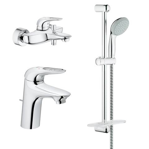 Комплект смесителей с душевым гарнитуром Grohe Eurostyle 124416