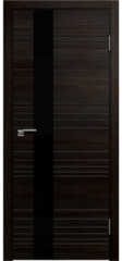 Межкомнатная дверь Свит 01 / Цвет Венге / Стекло "Лакобель черное" / Двери Верда