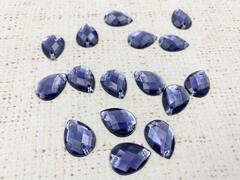 Стразы пришивные акрил, р. 1,3х1,8 см, тёмно-синий