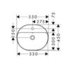 Hansgrohe 60161450 Xuniva U Раковина встраиваемая 550х450 с отверстием под смеситель и переливом, белый
