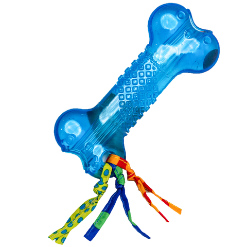 Игрушка для собак мини пород "Косточка", голубая, 10 см