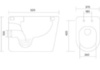 Aquatek AQ1910-00 Унитаз подвесной безободковый АЛЬФА 520 x 370 x 330 мм + тонкое сиденье с механизмом плавного закрывания