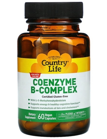 Country life, комплекс коэнзимов группы B, 60 вегетарианских капсул